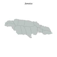 Simple flat Map of Jamaica with borders vector