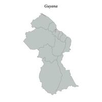 Simple flat Map of Guyana with borders vector