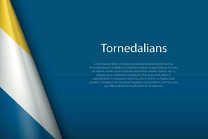 flag of Tornedalians, Ethnic group, isolated on background with copyspace vector