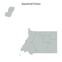 Simple flat Map of Equatorial Guinea with borders vector