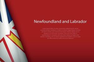 flag Newfoundland and Labrador, state of Canada, isolated on background with copyspace vector