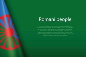bandera de romaní gente, étnico grupo, aislado en antecedentes con copyspace vector
