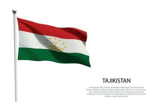 national flag Tajikistan waving on white background vector