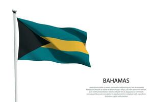 National flag Bahamas waving on white background vector
