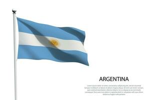 National flag Argentina waving on white background vector