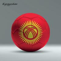 3d realistic soccer ball iwith flag of Kyrgyzstan on studio background vector