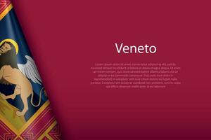 flag Veneto, region of Italy, isolated on background with copyspace vector