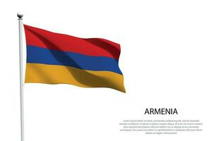 nacional bandera Armenia ondulación en blanco antecedentes vector