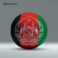 3d realistic soccer ball iwith flag of Afghanistan on studio background vector