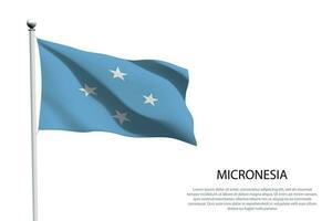 National flag Micronesia waving on white background vector