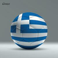 3d realistic soccer ball iwith flag of Greece on studio background vector