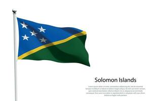 nacional bandera Salomón islas ondulación en blanco antecedentes vector