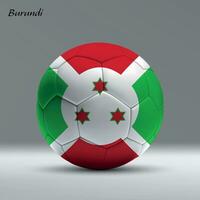 3d realistic soccer ball iwith flag of Burundi on studio background vector