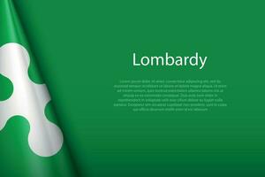 flag Lombardy, region of Italy, isolated on background with copyspace vector