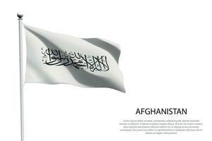 national flag Afghanistan waving on white background vector