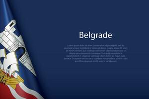 3d bandera de belgrado, es un ciudad de serbia vector
