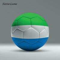 3d realistic soccer ball iwith flag of Sierra Leone on studio background vector