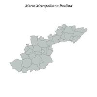 map of Macro Metropolitana Paulista is a mesoregion in Sao Paulo with borders municipalities vector