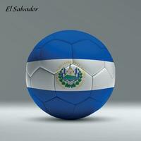 3d realistic soccer ball iwith flag of El Salvador on studio background vector