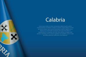 flag Calabria, region of Italy, isolated on background with copyspace vector