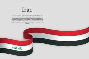 Ribbon flag of Iraq. Celebration background vector