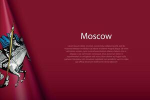 3d flag of Moscow, is a city of Russia vector