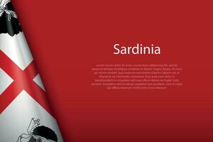 flag Sardinia, region of Italy, isolated on background with copyspace vector