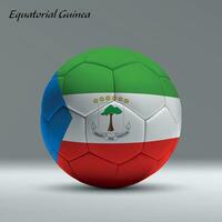 3d realistic soccer ball iwith flag of Equatorial Guinea on studio background vector