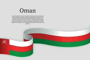 Ribbon flag of Oman. Celebration background vector