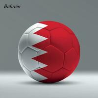3d realistic soccer ball iwith flag of Bahrain on studio background vector