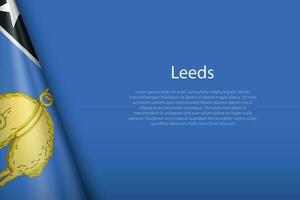 3d flag of Leeds, is a city of United Kingdom vector