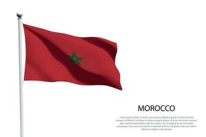 National flag Morocco waving on white background vector