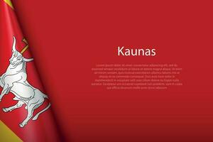 3d flag of Kaunas, is a city of Lithuania vector