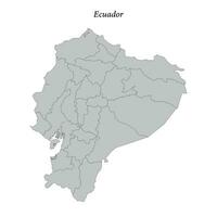 Simple flat Map of Ecuador with borders vector