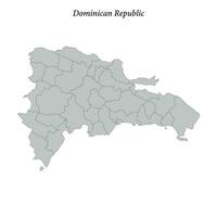 Simple flat Map of Dominican Republic with borders vector