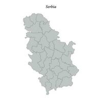 sencillo plano mapa de serbia con fronteras vector