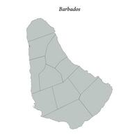 sencillo plano mapa de barbados con fronteras vector