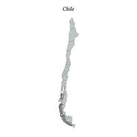 Simple flat Map of Chile with borders vector