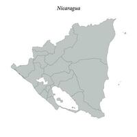 Simple flat Map of Nicaragua with borders vector