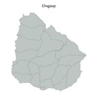 Simple flat Map of Uruguay with borders vector