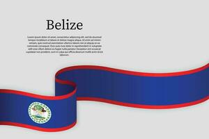 Ribbon flag of Belize. Celebration background vector