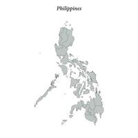 sencillo plano mapa de Filipinas con fronteras vector