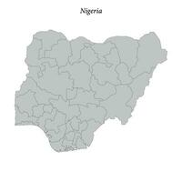 sencillo plano mapa de Nigeria con fronteras vector