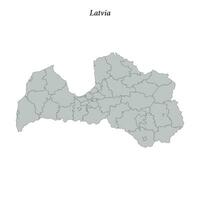 Simple flat Map of Latvia with borders vector