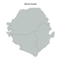 Simple flat Map of Sierra Leone with borders vector