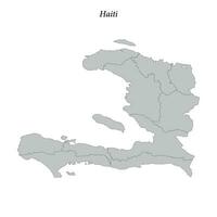 Simple flat Map of Haiti with borders vector