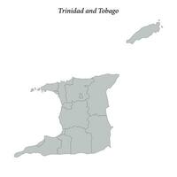 Simple flat Map of Trinidad and Tobago with borders vector