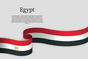 Ribbon flag of Egypt. Celebration background vector