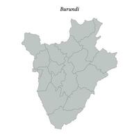 sencillo plano mapa de Burundi con fronteras vector