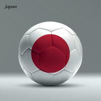 3d realistic soccer ball iwith flag of Japan on studio background vector